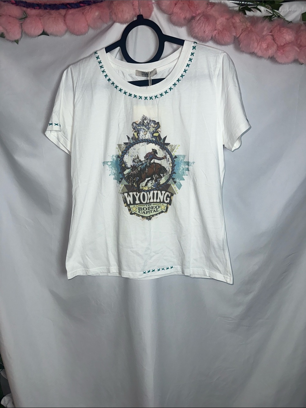 Wyoming Rodeo Graphic White Tee